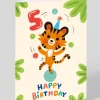 Personalised Juggler 5th Birthday Card