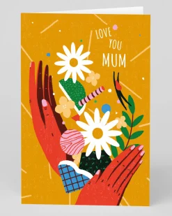 Personalised Love You Mum Flower Hands Greeting Card | Ohh Deer