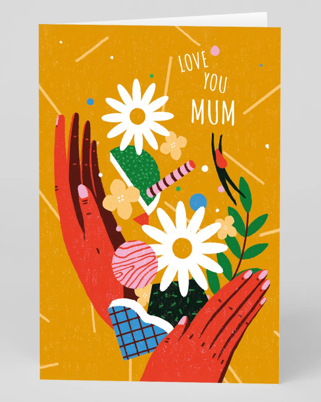 Personalised Love You Mum Flower Hands Greeting Card | Ohh Deer