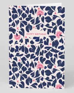 Personalised Marble Hearts and Flowers Birthday Card | Ohh Deer