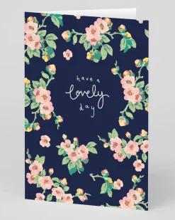 Personalised Navy Floral Lovely Day Greeting Card | Ohh Deer