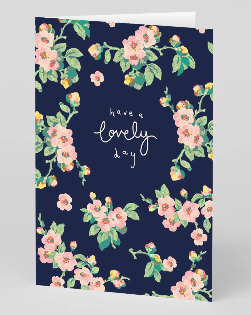Personalised Navy Floral Lovely Day Greeting Card | Ohh Deer
