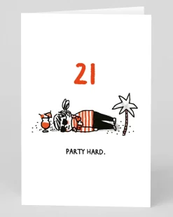 Personalised Party Hard 21st Birthday Card | Ohh Deer