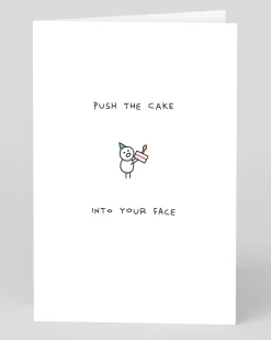Personalised Push the cake into your face Birthday Card | Ohh Deer