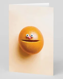 Personalised Smiley Face Orange Greeting Card | Ohh Deer