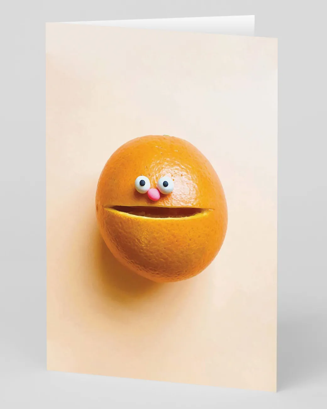 Personalised Smiley Face Orange Greeting Card | Ohh Deer