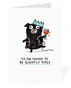 Personalised Tis The Season To Be Slightly Tipsy Christmas Card | Ohh Deer