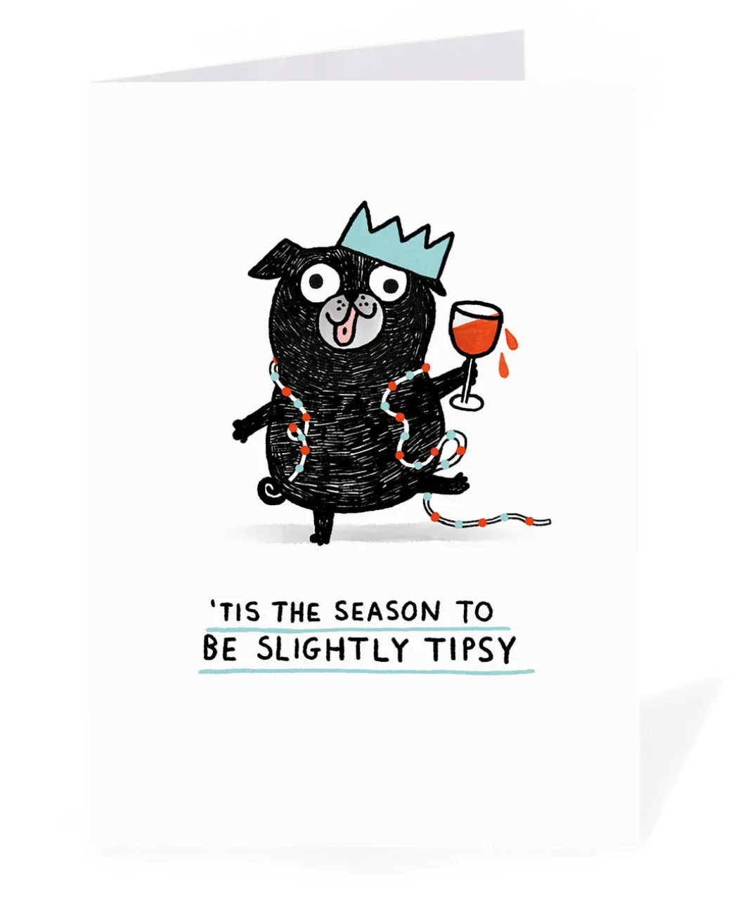 Personalised Tis The Season To Be Slightly Tipsy Christmas Card | Ohh Deer