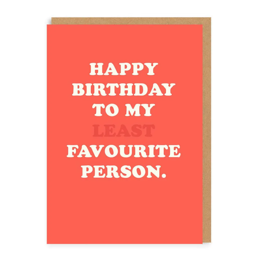 Personalised To My Least Fav Person Birthday Card | Ohh Deer