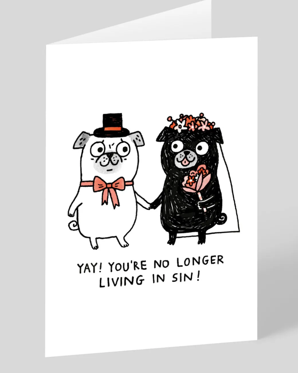 Personalised You're No Longer Living In Sin Wedding Card | Ohh Deer