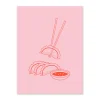 Pink and Red Gyoza 1 Riso Print (8x6)