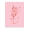 Pink and Red Noodle Box Riso Print (8x6)