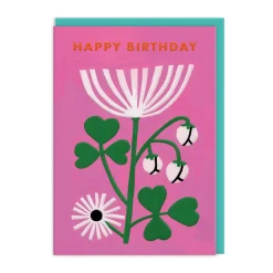 Pink Floral Happy Birthday Card | Ohh Deer