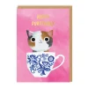 Pink Teacup Cat Birthday Card | Ohh Deer