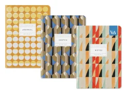 Playful Geometrics | 3 Pack of A5 Notebooks