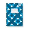 Playful Geometrics Blue Plaid A5 Premium Perfect Bound Notebook