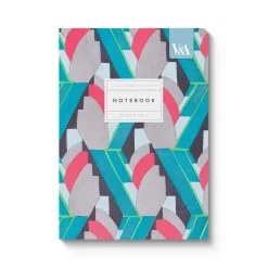 Playful Geometrics Deco Mint A5 Premium Perfect Bound Notebook
