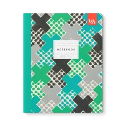 Playful Geometrics Green Crosses Premium Exercise Book