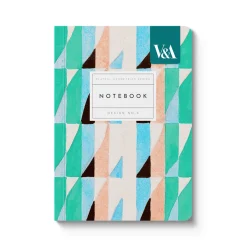 Playful Geometrics Turquoise Prism A6 Premium Perfect Bound Notebook