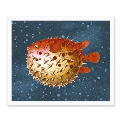 Puffer Fish Riso Print (12x10)
