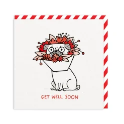 Pug Flowers Get Well Soon Card 💐 Gemma Correl | Ohh Deer