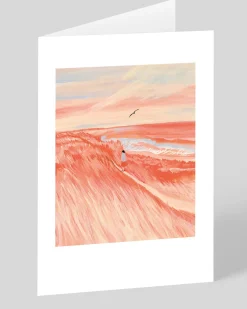 Red Grass Fields Greeting Card | Ohh Deer