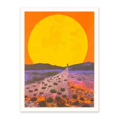 Red Sunset Landscape 1 Riso Print (8x6)