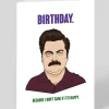 Ron Swanson Happy Birthday Card | Ohh Deer