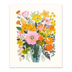 60's Flowers in Vase Riso Print (12x10)
