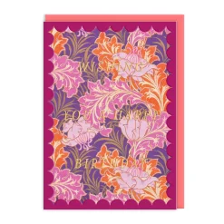Scalloped Bold Warm Leaves Birthday Card