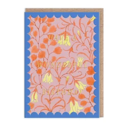 Scalloped Pale Yellow Flower Birthday Card