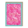 Scalloped Pink Peacock Birthday Card