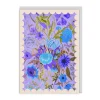 Scalloped Purple and Blue Floral Birthday Card