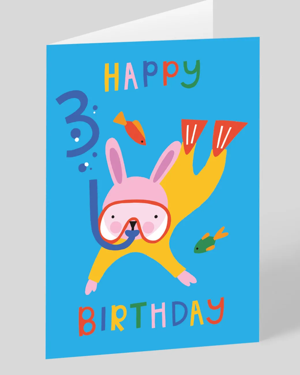 Scuba Diving Rabbit 3rd Birthday Card | Ohh Deer