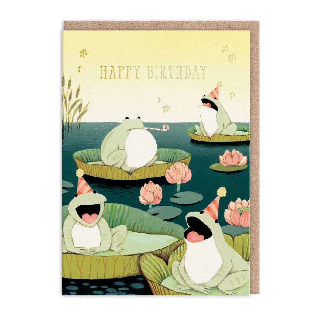 Singing Frogs Birthday Card
