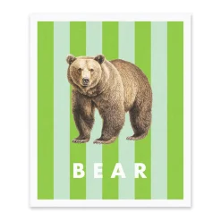 Striped Bear Riso Print (12x10)