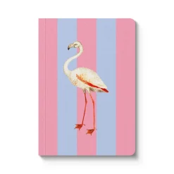 Striped Flamingo A6 Perfect Bound Notebook