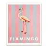 Striped Flamingo Small Art Print (12x10)