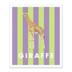 Striped Giraffe Riso Print (12x10)