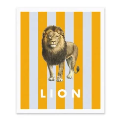 Striped Lion Riso Print (12x10)