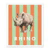 Striped Rhino Riso Print (12x10)
