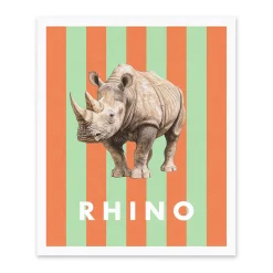 Striped Rhino Riso Print (12x10)