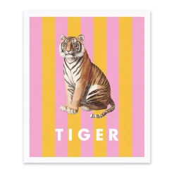 Striped Tiger Riso Print (12x10)