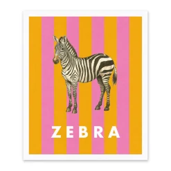 Striped Zebra Riso Print (12x10)