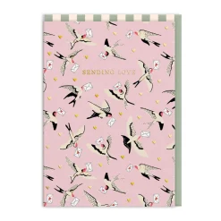 Swallows Sending Love Greeting Card