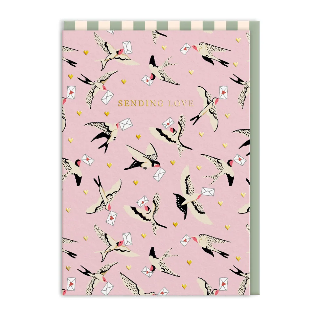 Swallows Sending Love Greeting Card
