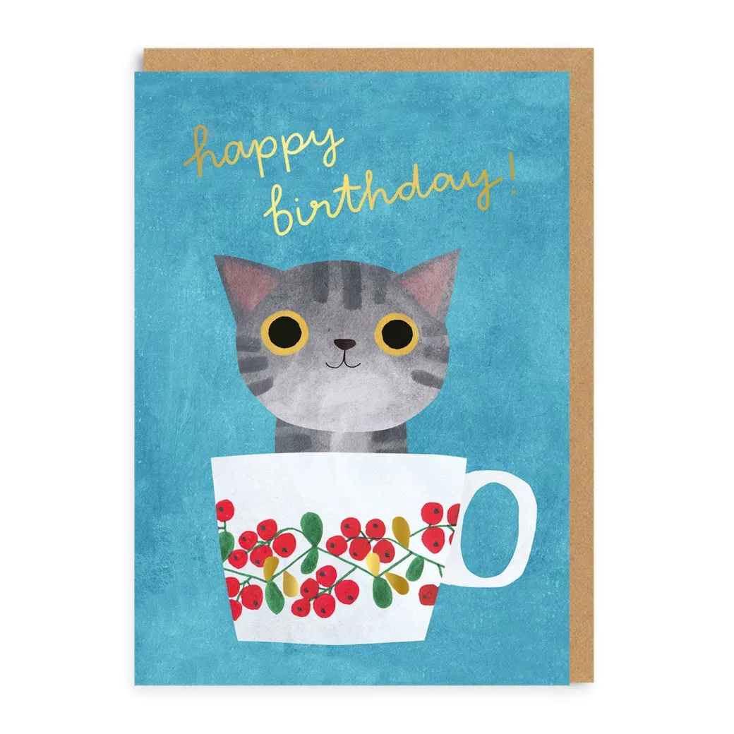 Teacup Kitten Birthday Card | Ohh Deer