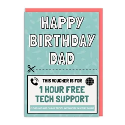 Tech Support Voucher Dad Birthday Card 💻 | Ohh Deer