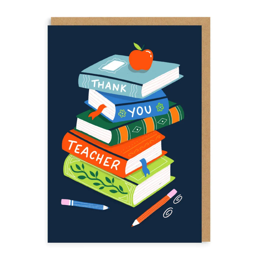 Thank You Teacher Books Card | Thank You Card | Ohh Deer