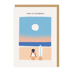 Time To Celebrate Surfer Greeting Card | Ohh Deer
